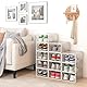 BAKAJI 6 stapelbare Schuhboxen mit Deckeln, einfache Montage, platzsparend, transparent, Aufbewahrungsbox, Organizer, Sneakers, Set mit 6 Stück, 33,5 x 23 x 14,5 cm