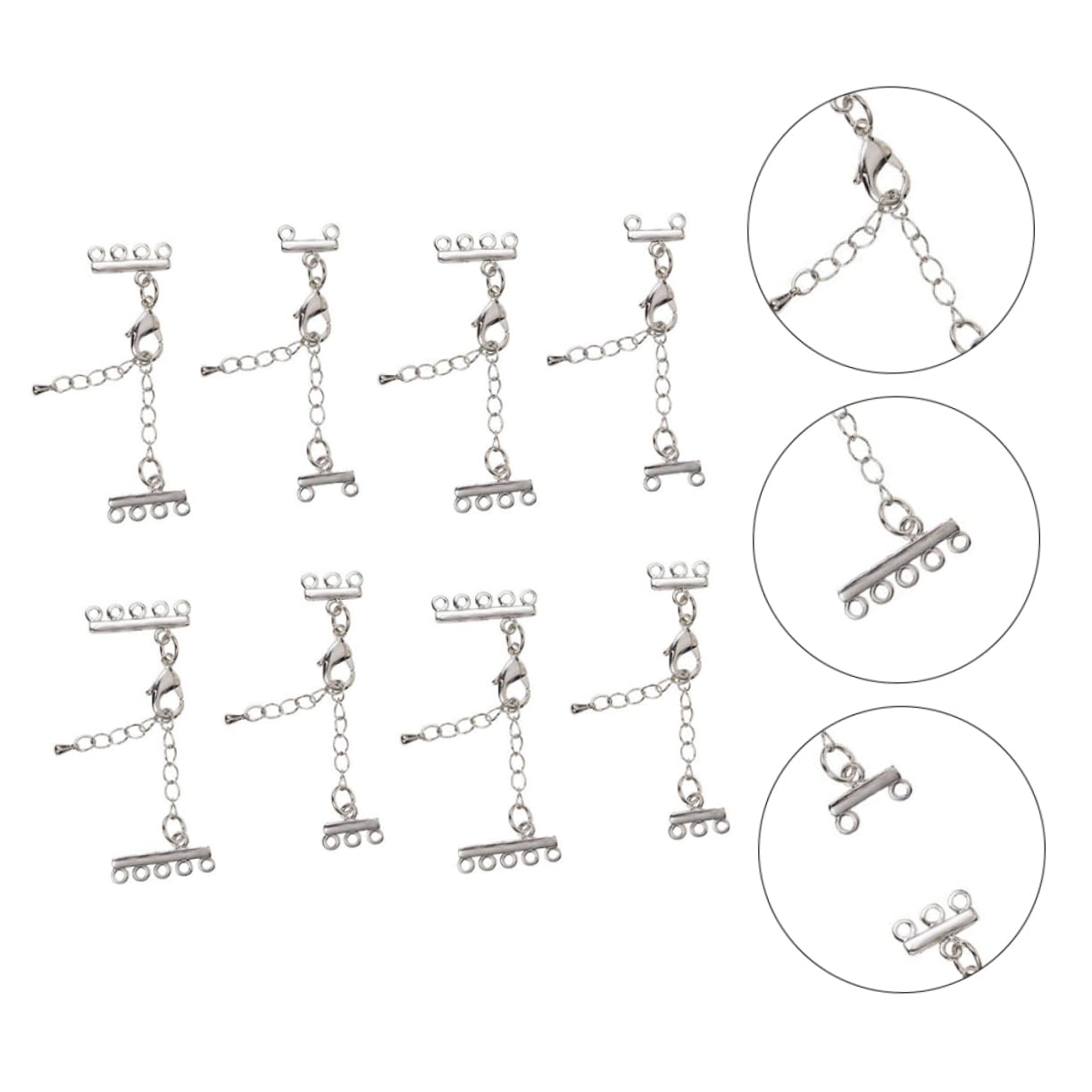 Housoutil 2 Sätze Verlängerte Schwanzketteschnalle Verlängerung Für Edelstahlketten Schmuck Diy Ketten Halskette Liefert Armband Zubehör Rostfreier Stahl 8 Stücke * 2
