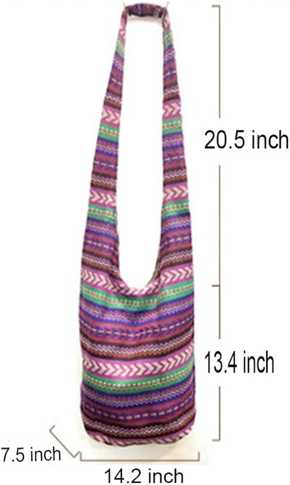 Miniatura 5 de KARRESLY - Bolso bandolera de algodón bohemio, estilo hippie, hecho a mano
