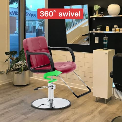 BestSalon Styling Heavy Duty Beauty Swivel Hydraulic Pump Profession Shampoo Hair Cutting Barber Salon Chair (Burgundy) - Thumbnail 5