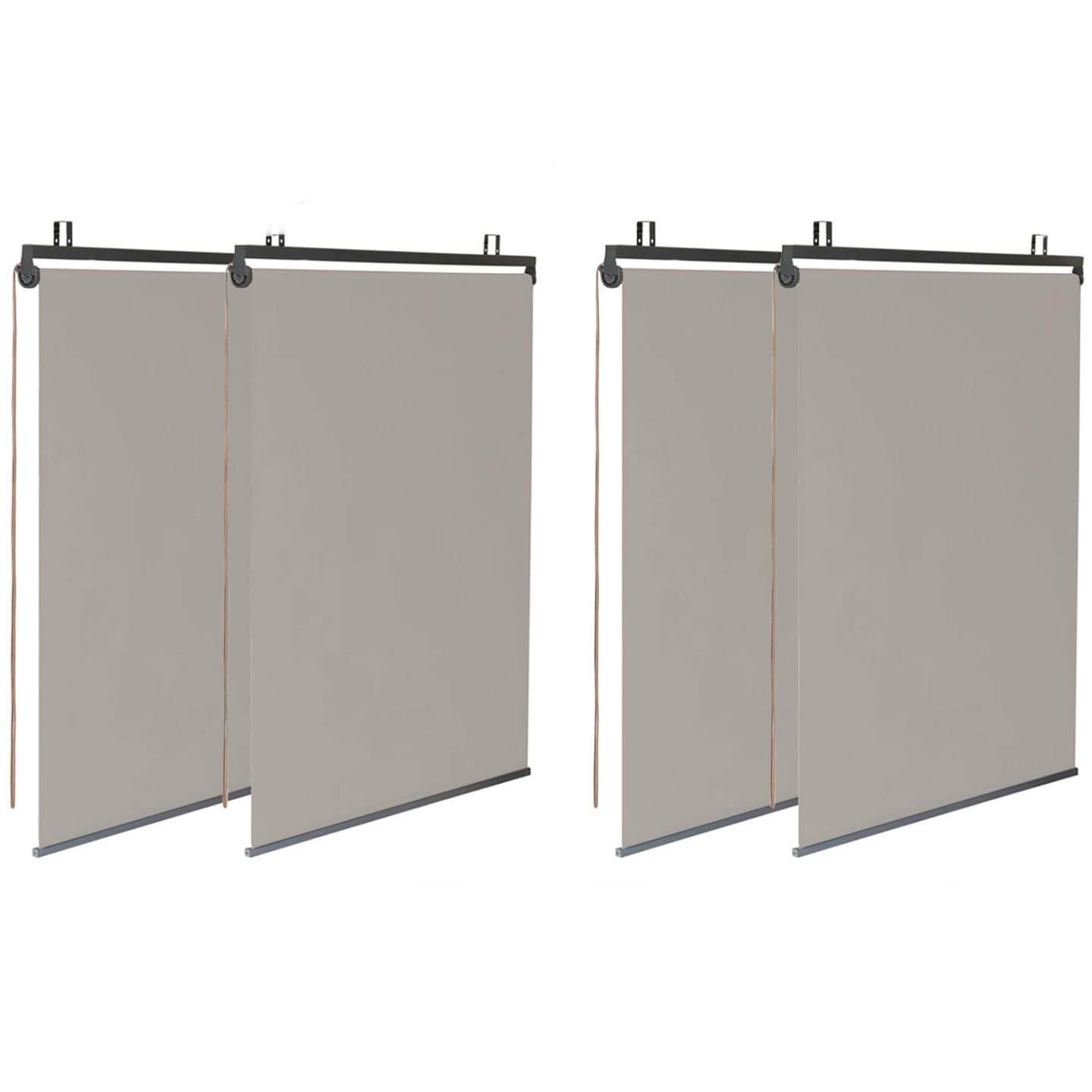IDMarket - Pergola édition Luxe Lames orientables 3x4 M et 4 Stores Taupe