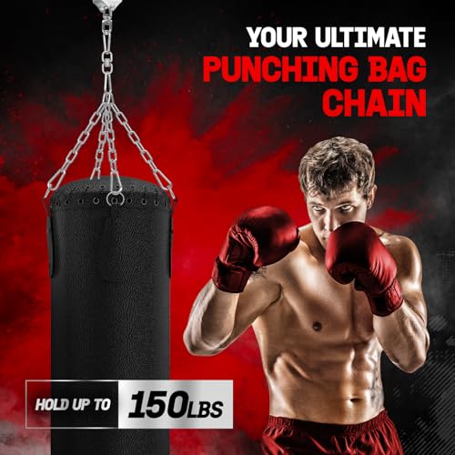 image for Yes4All Punching Bag Hanger, Stainless Steel Swivel Chain with 4 Snap 