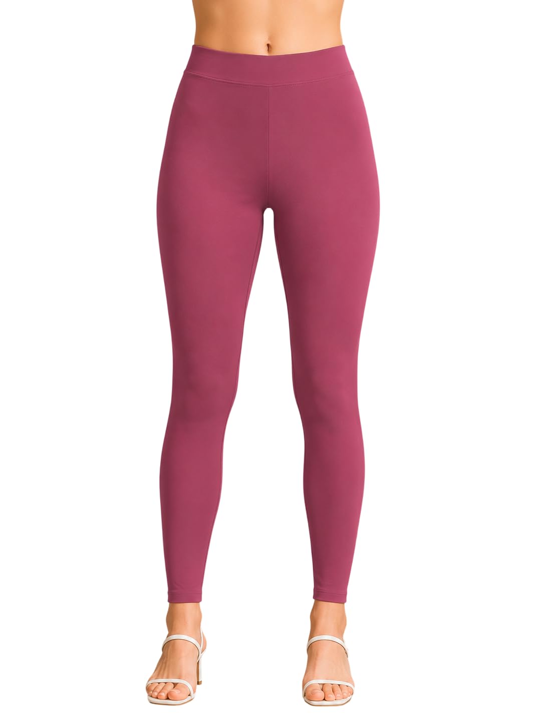 rapx Women's Cotton Ankle Length Leggings for Women Stretchable High Waist Solid Churidar Legging Soft Breathable Casual Ethnic Yoga Gym Office Wear Bottom-picture-29