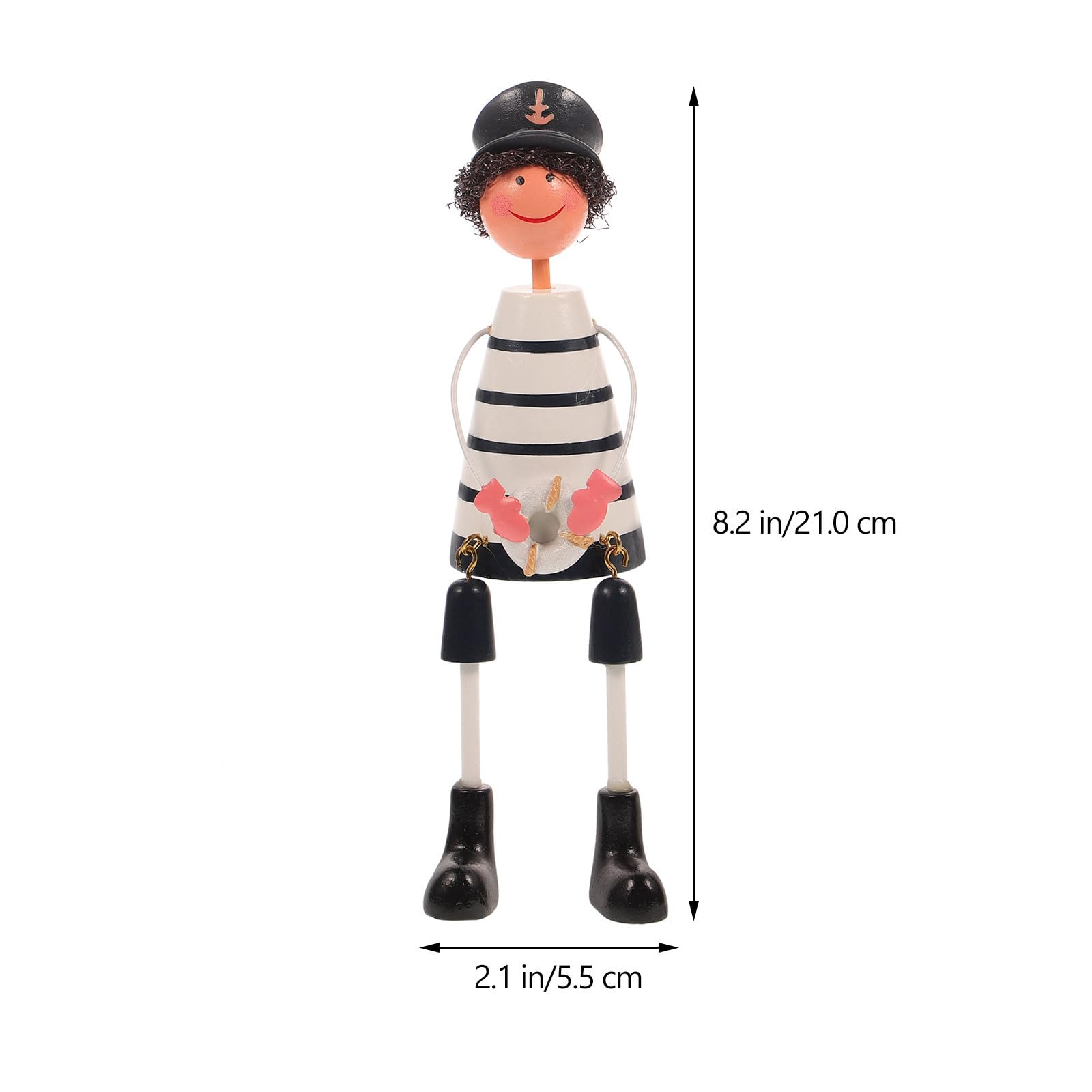 Amazon.co.jp: LIOOBO お座り人形 ネイビー 置物 可愛い 木製