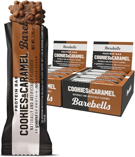 Barebells Protein Cookies and Caramel - 12 Count, 1.9oz Bars - Protein Snacks with 20g of High Protein - Chocolate Protein Bar with 1g of Total Sugars - On The Go Protein Snack & Breakfast Bars…… - 4