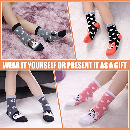 Color City Kids Non Slip Fuzzy Socks Toddlers Boys Girls with Grips Anti-Slip Cozy Fluffy Winter Warm Slipper Socks2