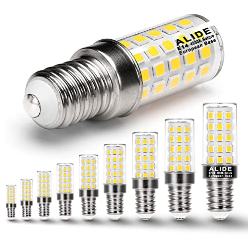ALIDE E14 European Base LED Candelabra Bulb 40W Equivalent,Natural White