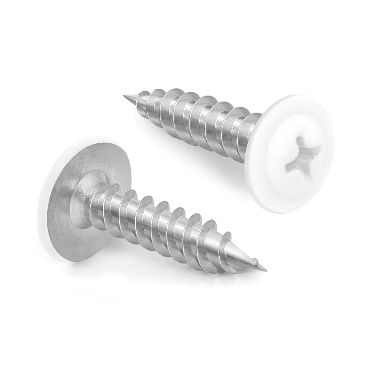 MewuDecor #8 x 1/2″ Truss Head Fast Self Tapping Screws, Alloy Steel Wood Screws, White Head, 100 PCS