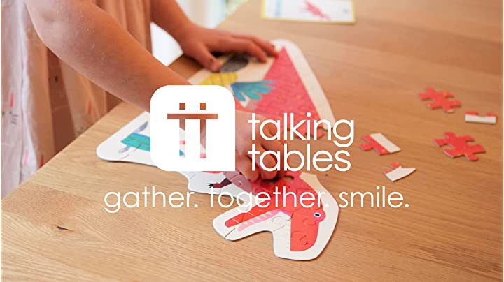 Talking Tables Dino-Puzzle – 54 Teile, Stegosaurus-Form, Für Kinder Ab 3 Jahren, Mit Poster, Orange