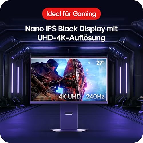 LG Ultragear™ 27G850A-B.AEU (27 Zoll) 4K UHD IPS Gaming-Monitor, 240Hz/480Hz, AMD FreeSync™, DisplayHDR™ 600, 2X HDMI 2.1, DisplayPort 2.1, Schwarz