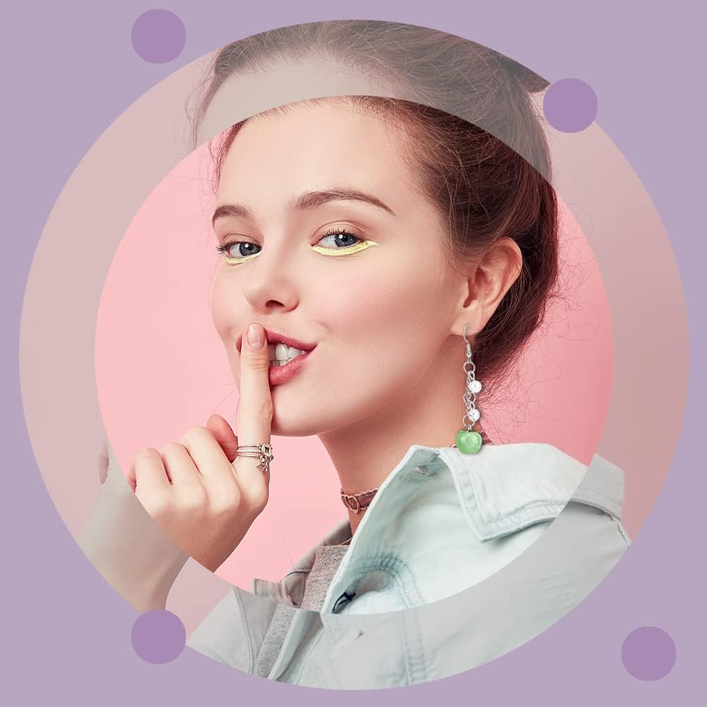 CHGCRAFT 30Pcs Green Apple Fruit Charms Resin Fruit Pendants 3D Dangle Pendant Ornaments with Hanging Loops for Earring Bracelet Necklace Keychain, 15x12mm - Image 6