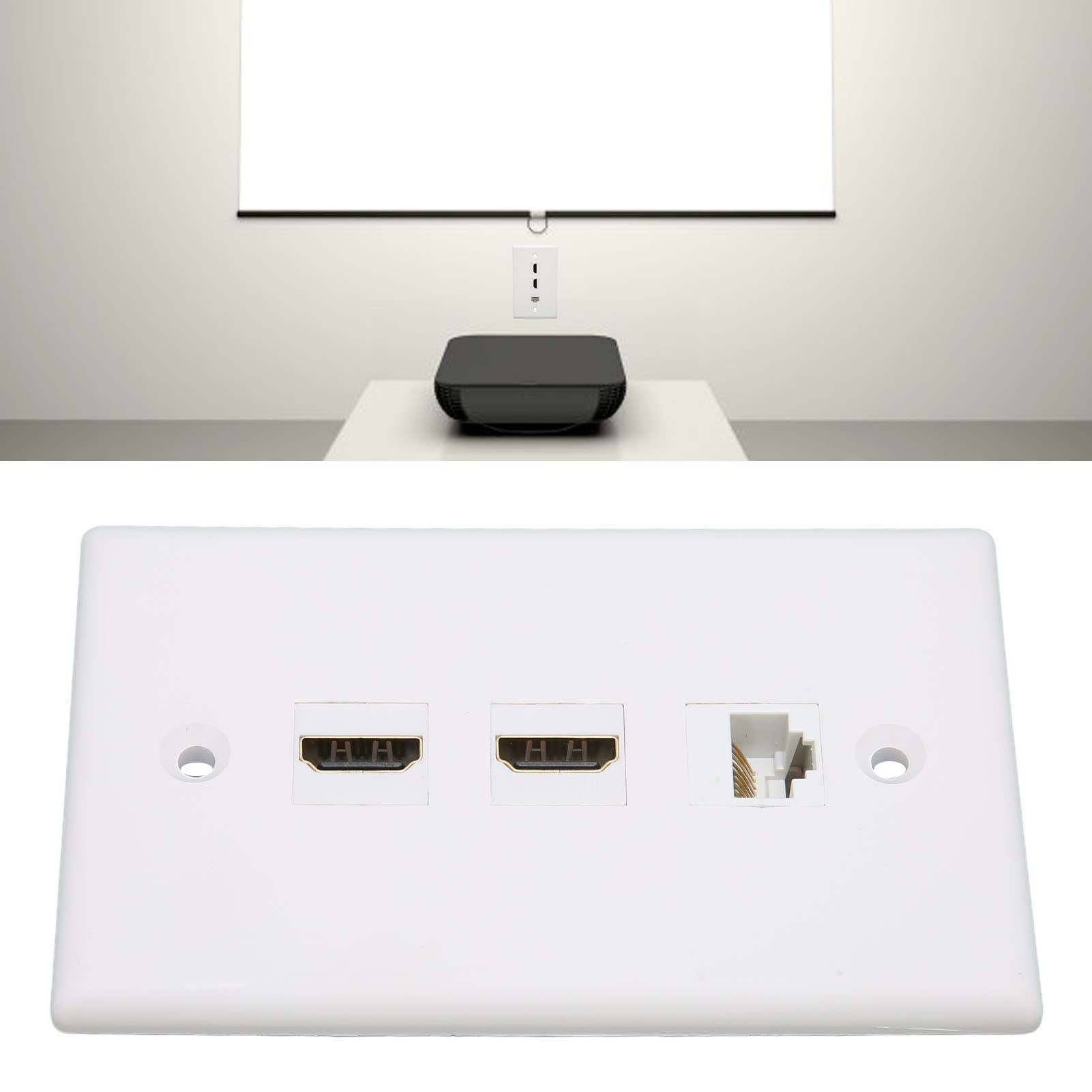 Cat6 HD Multimedia-interface Wandplaat, 4K Ethernet
