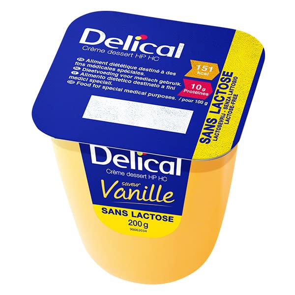 Delical - Crema da dessert HP HC senza lattosio, 4 x 200 g