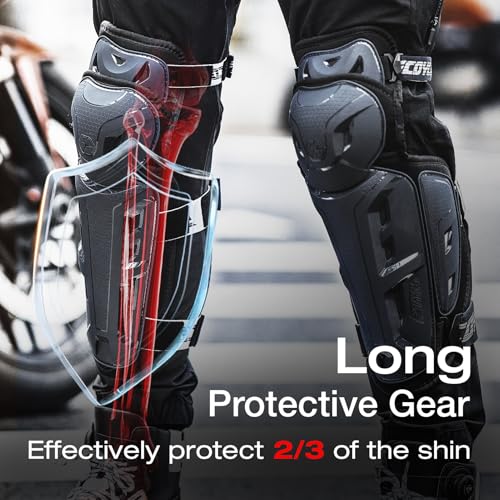 Scoyco Motorcycle Knee Pads for Men - CE Level 1 Motocross Knee Shin Guards Protective Gear with 45°-180° Knee Flexibility Design and Adjustable Elastic Bands by Scoyco - Image 6