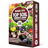 Hardys 25L Top Soil for Garden & Lawn - Loam & Sand Based, Enriched Top Soil | Ideal for Grass Seeding, Levelling, Plant Beds, Borders - Graded for Plants Outdoor