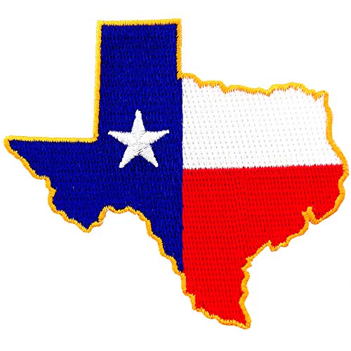 Texas Shape Flag Embroidered Patch Lone Star State Iron-On Emblem