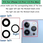 3Pcs/Set 13 Pro Rear Back Camera Glass Lens Replacement for iPhone 13 Pro/Max Camera Glass Lens Max Sapphire with Adhesive Preinstalled + Replacement Repair Tool kit Set