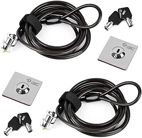 I3C Laptop Cable Lock Hardware Security Cable Lock Anti Theft, Anchor Plate & 2 Keys Compatible with Notebooks Smart Phone Tablet Electronic Products (2 Pack)