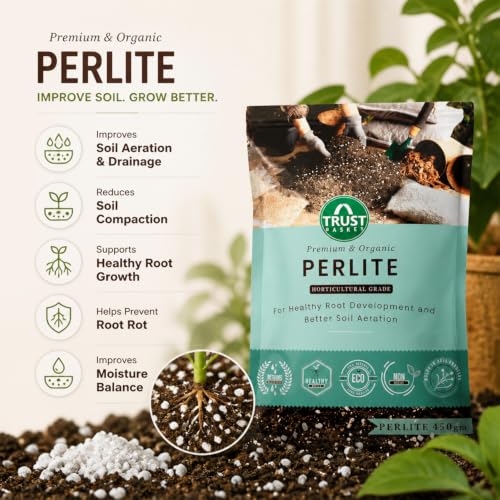 Image of TrustBasket Perlite for Plants Soil 450gm (Set of 4) | Additive Horticultural Grade - for Indoor, Outdoor Plants and Hydroponics
