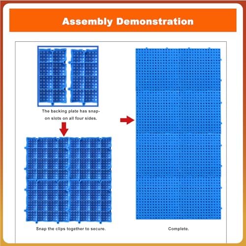Lightweight Waterproof Interlocking Plastic Pallets - Durable Storage Pads with Breathable Grids for Garage, Kitchen, Basement, Supermarket & Warehouse (50x50cm/20x20in)