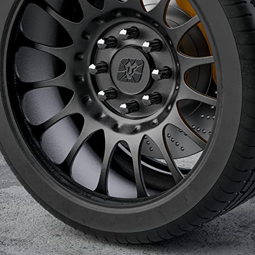 Dynofit 14Mmx1.5 Wheel Lug Nuts, 32X Black M14X1.5 Lug Nut,Conical/Cone Bulge Seat, Closed End Long Extended Xl Spline With 1 Socket Key Fits 8 Lug Aftermarket Wheels #TOP4