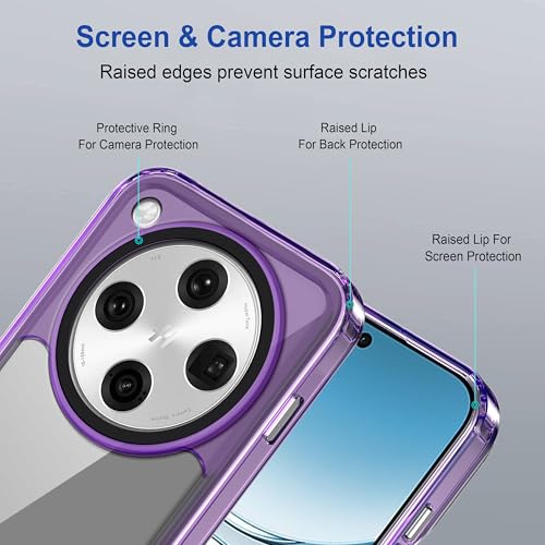Image of Zapcase Back Case Cover for Oppo Find X8 Pro 5G | Compatible for Oppo Find X8 Pro 5G Back Cover | Case Cover with Camera Protection | (TPU + PC | Translucent Purple)