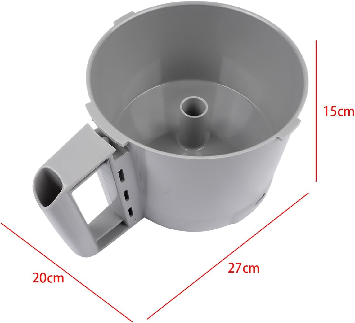 112204S Food Processor Cutter Bowl 3 Quart Replacement for Robot Coupe R2 R2B R2N R2 Dice Food Processor Gray Bowl