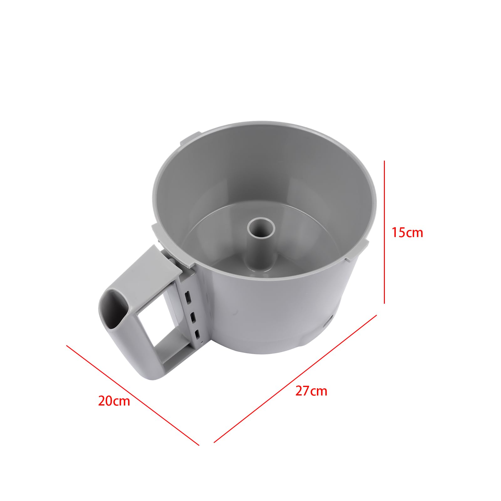 Getanye 112204S Food Processor Cutter Bowl 3 Quart Replacement for Robot Coupe R2 R2B R2N R2 Dice Food Processor Gray Bowl