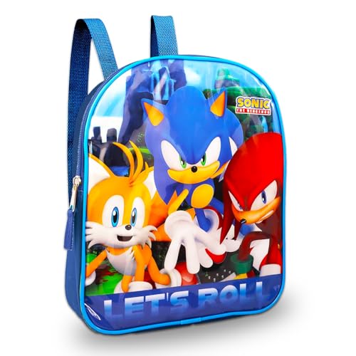 Sonic the Hedgehog Mini mochila com conjunto de lancheira – Pacote com mochila pequena sônica de 28