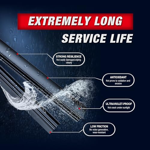 Image of 28 inch +16 inch Windshield Wiper Blades Replacement for Nissan Altima 2018 2017 2016 2015 2014 2013-2007 Maxima 2023-2009 U /J Hook Original Factory Quality Windshield Wiper Blades-Pack of 2