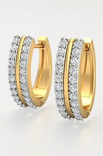 0.70ct Round Cut VVS1 D Diamond 14k Yellow Gold Over Earring Bali Stud For Women S925