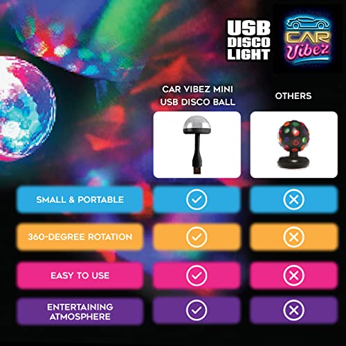 Usb Disco Light - Sound Activated Small Disco Ball With 7 Color Modes & Flexible Usb Extender - Mini Party Light For Cars, Parties, Rooms, Events, Camping - Mini Car Disco Ball By Car Vibez, 6-Pack #TOP5