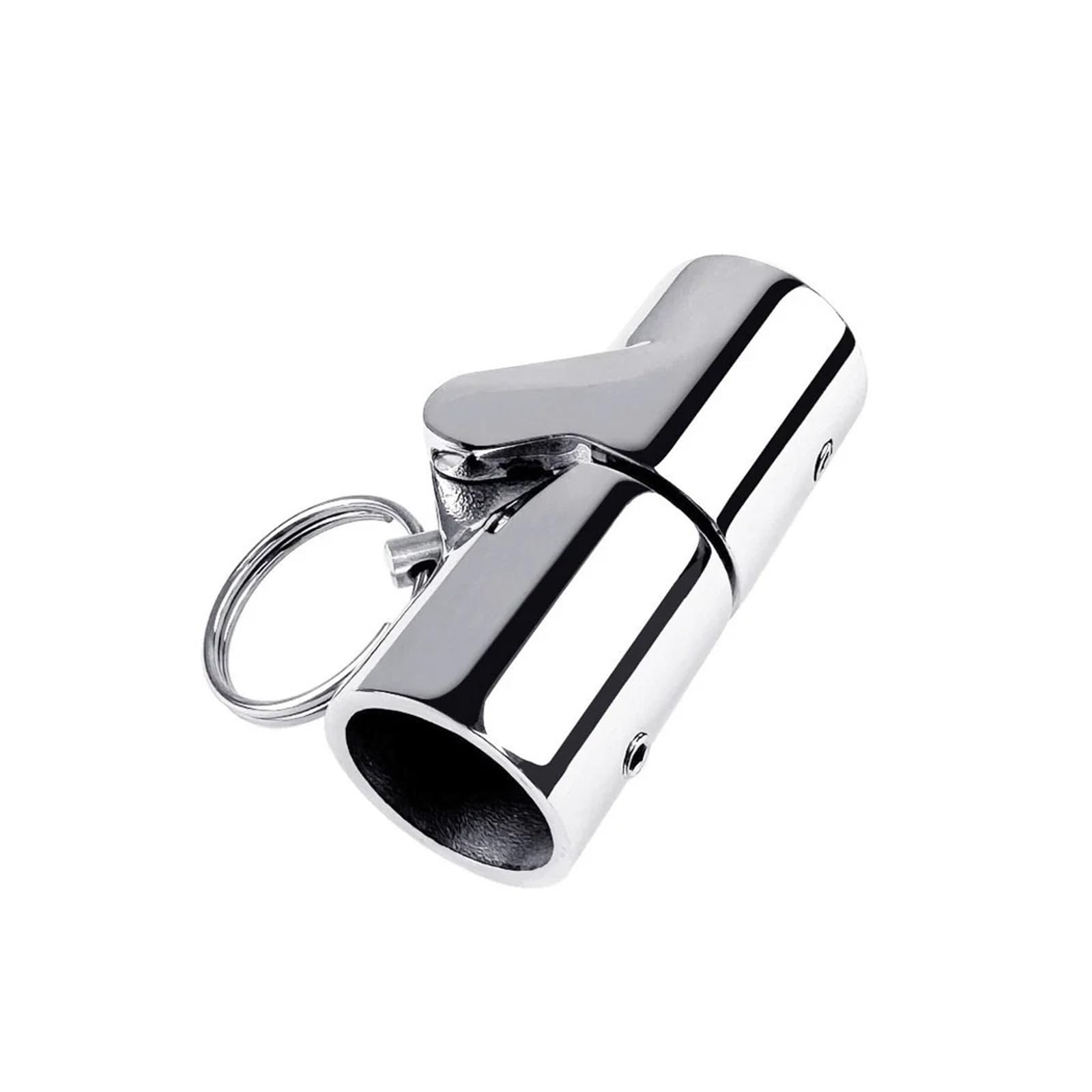 Lloopk Silver Boat Hardware 316 Stainless Steel Folding Swivel Coupling Tube Pipe Connector Marine Pipe Tops Flag Pole Connector Yatch
