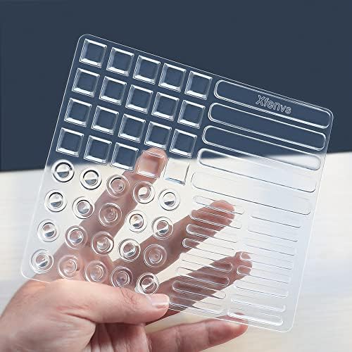 Cabinet Door Bumpers, 61 Piece Premium Clear Soft Rubber Bumper Pads, Strong Self-Adhesive Multi-Shape Suitable for Different Furniture Sound Dampening Buffer Pads (1 Pack 4 Sizes, Clear)