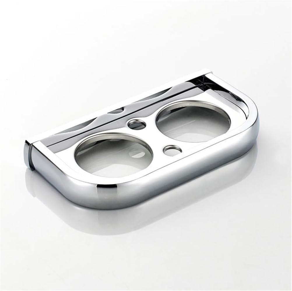 Soporte para cepillo de dientes con vaso de cristal, soporte doble para cepillo de dientes montado en la pared, accesorio de cerámica antiguo para baño