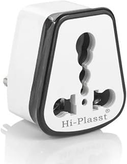 HI-PLASST 6A to 16A Converter Plug 6 Amp to 16 Amps Converter Plugs for 16A Extension Board with 16 Amp Socket & 16 Ampere Plug Top Compatible with A/C, Refrigerator, etc. (Black,2 Pieces)