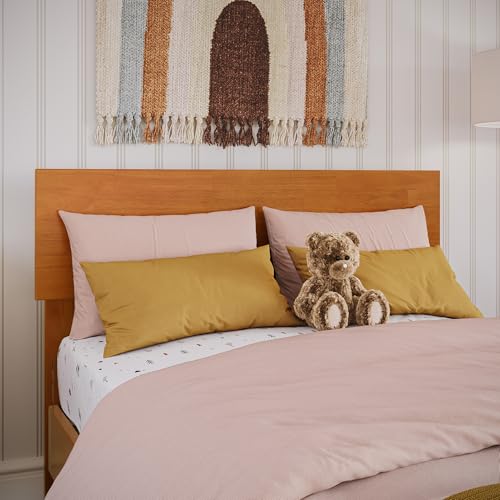 AFI, Orlando Twin Adjustable Modern Solid Wood Panel Headboard, Light Toffee