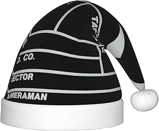 Augenstern Christmas Hat Retro-Black-Movie-Clapboard Xmas Hat Unisex Santa Hat
