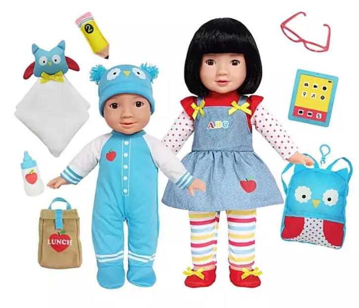 Muñecas hermanos 13 y 16 pulgadas con accesorios miniatura 2