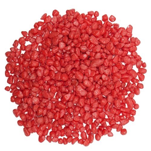 Image of Red Pebbles for Crafts, 0.9 Pound Natural Polished Aquarium Gravel, Decorative Pebbles for Indoor Plants, Turtle Tank, Vase, Succulents Cactus, Garden Landscaping