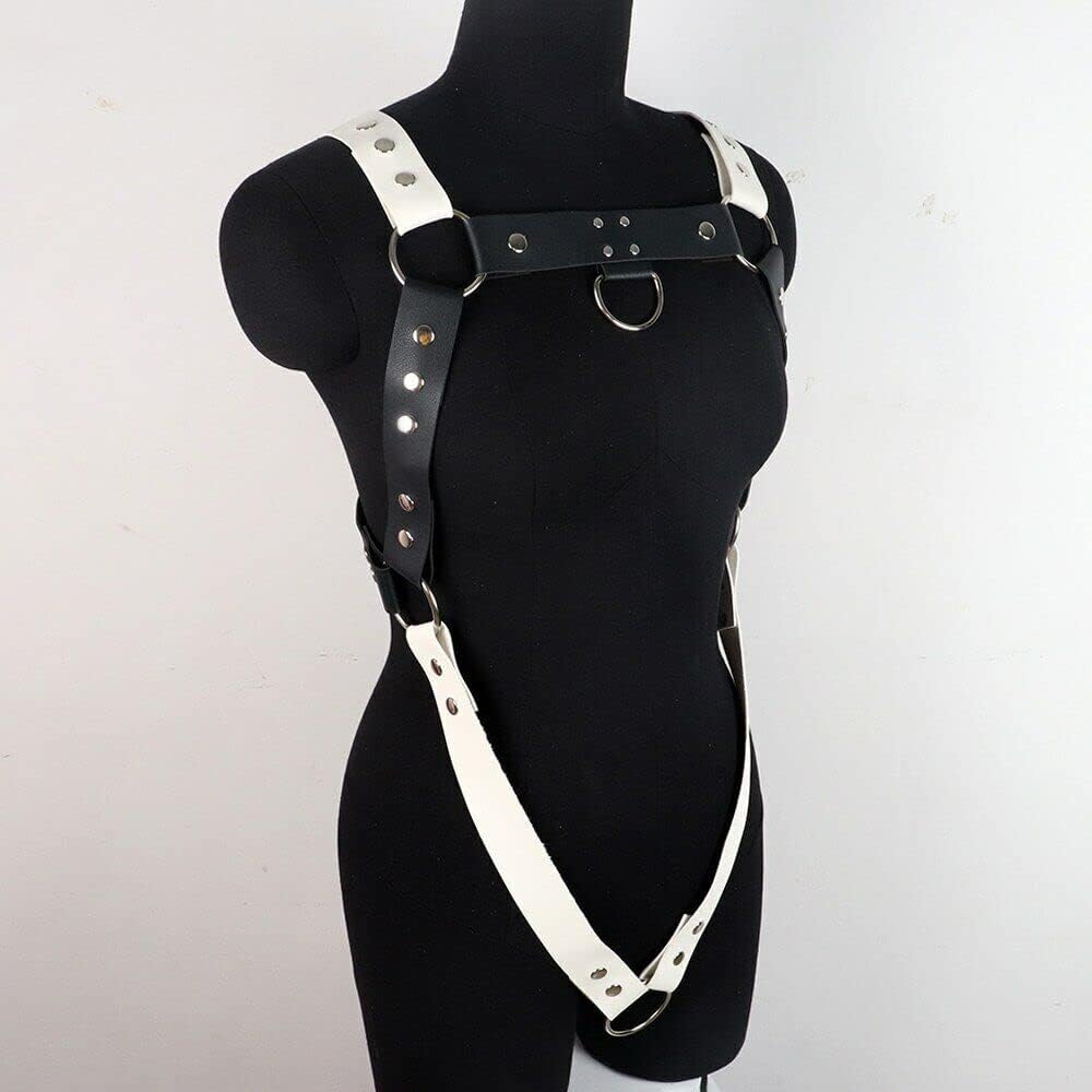 Men's Body Chest Belt - Adjustable Leather Belts with Buckles - Rave Costume, Sexy Punk Clubwear