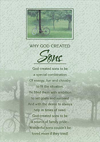 Designer Greetings Why God Created Sons Religious Birthday Card for