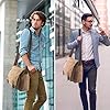 AIZBO Men's Canvas Shoulder Messenger Bag, Crossbody Day Bag 15 Inches Laptop Bag Satchel Bag for work(Brown) #2