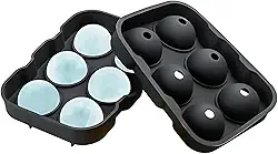 Forma de Gelo em Silicone Premium 6 Esferas Tipo ICE Ball para Whisky Gin Bourbon Bebidas Reutilizável Livre BPA Fácil de Remover Derretimento Lento Durável Flexível Cores Variadas