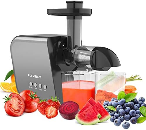 Masticating Slow Juicers for Leafy Greens Tomato Celery Carrot Wheatgrass, Cold Press Slow Juicer Machines Quiet Motor Easy Clean, Vegetable and Fruit Juice Extractor BPA-Free Dry Pulp Dishwasher Safe