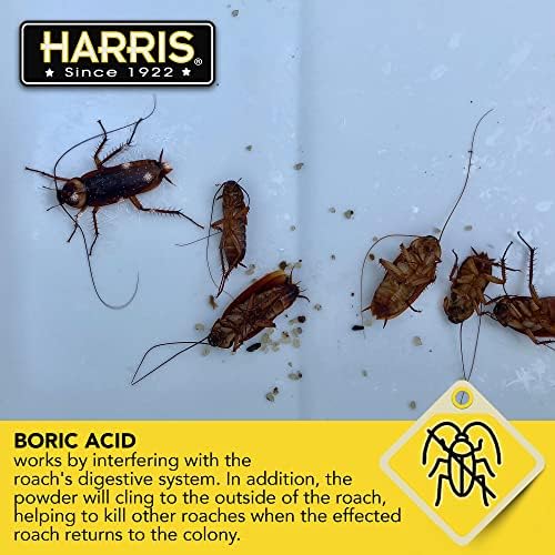 HARRIS Boric Acid Roach and Silverfish Killer Powder w/Lure for Insects (16oz) - 5