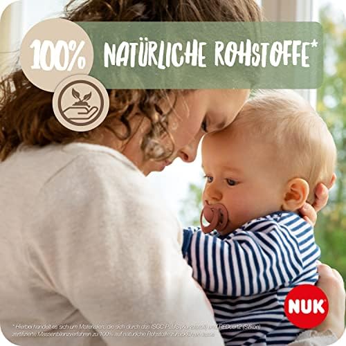 NUK for Nature zestaw startowy | 2 butelki ze wskaźnikiem temperatury (1 x 150 ml rozm. S, 1 x 260 ml rozm. M) | 1 smoczek NUK for Nature (0-6 miesięcy)