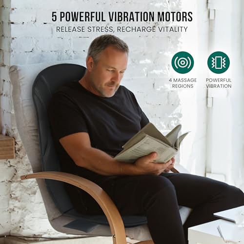 Snailax SL-222 Vibration Back Massager With Heat, Seat Massager With 8 Vibrating Motors & 5 Modes, Chair Massager thumb #2