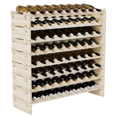 Svimi Wood Rack Wine Bottle Holder - Modular Stackable Wine