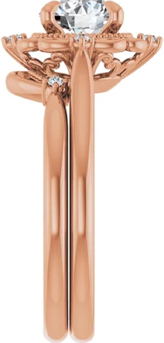 1CT-9CT Round Cut Moissanite Solitaire Ring | Diamond Engagement Rings for Women Wedding Bridal Set Prong Eternity | VVS1 925 Silver 10K/14K/18K Solid Rose Gold | Vintage Antique Anniversary Promise Gift for Her